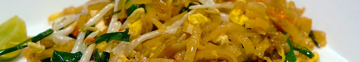 Eating Chinese Thai at Thai Village Cuisine restaurant in Tulsa, OK.